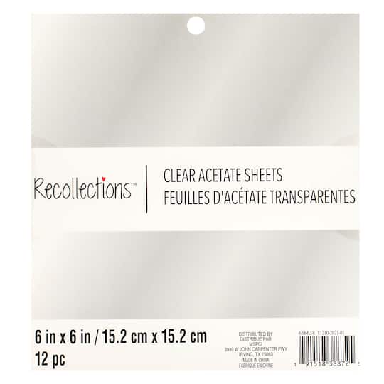 12 Packs: 12 ct. (144 total) Clear Acetate Sheets by Recollections™, 6" x 6"